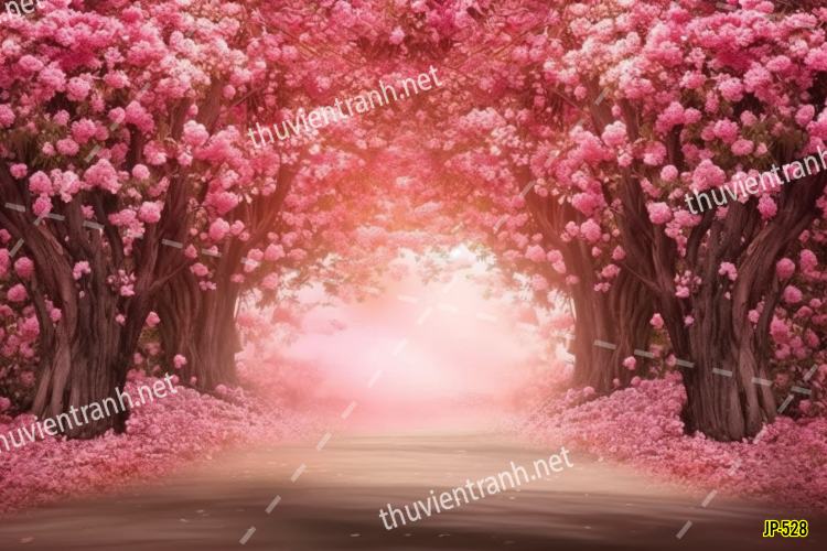 Tranh dán tường hoa anh đào-JP-528 - Tranh tường chất lượng cao